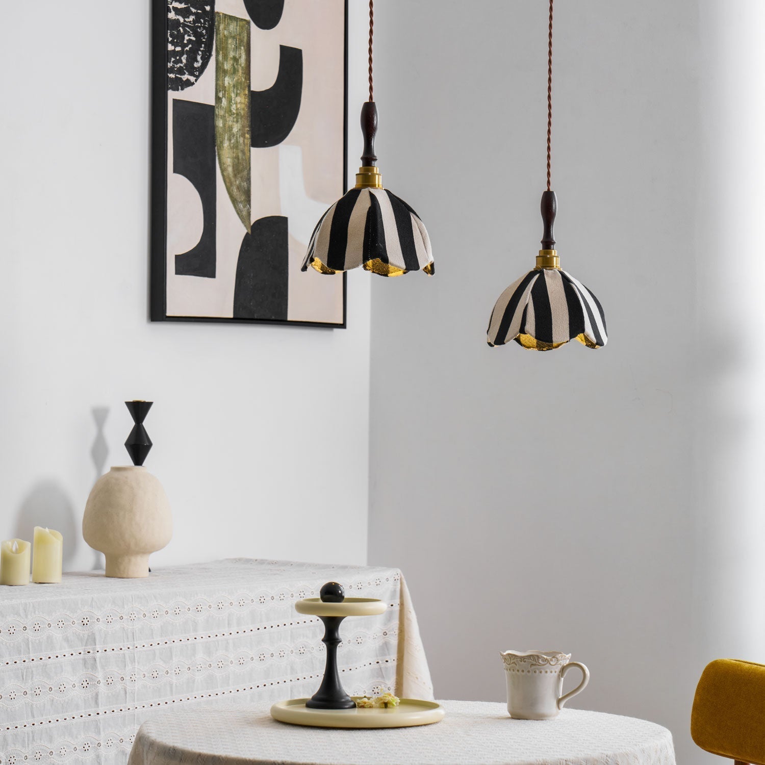 Isolder Fabric Pendant Light-Neutral Decor