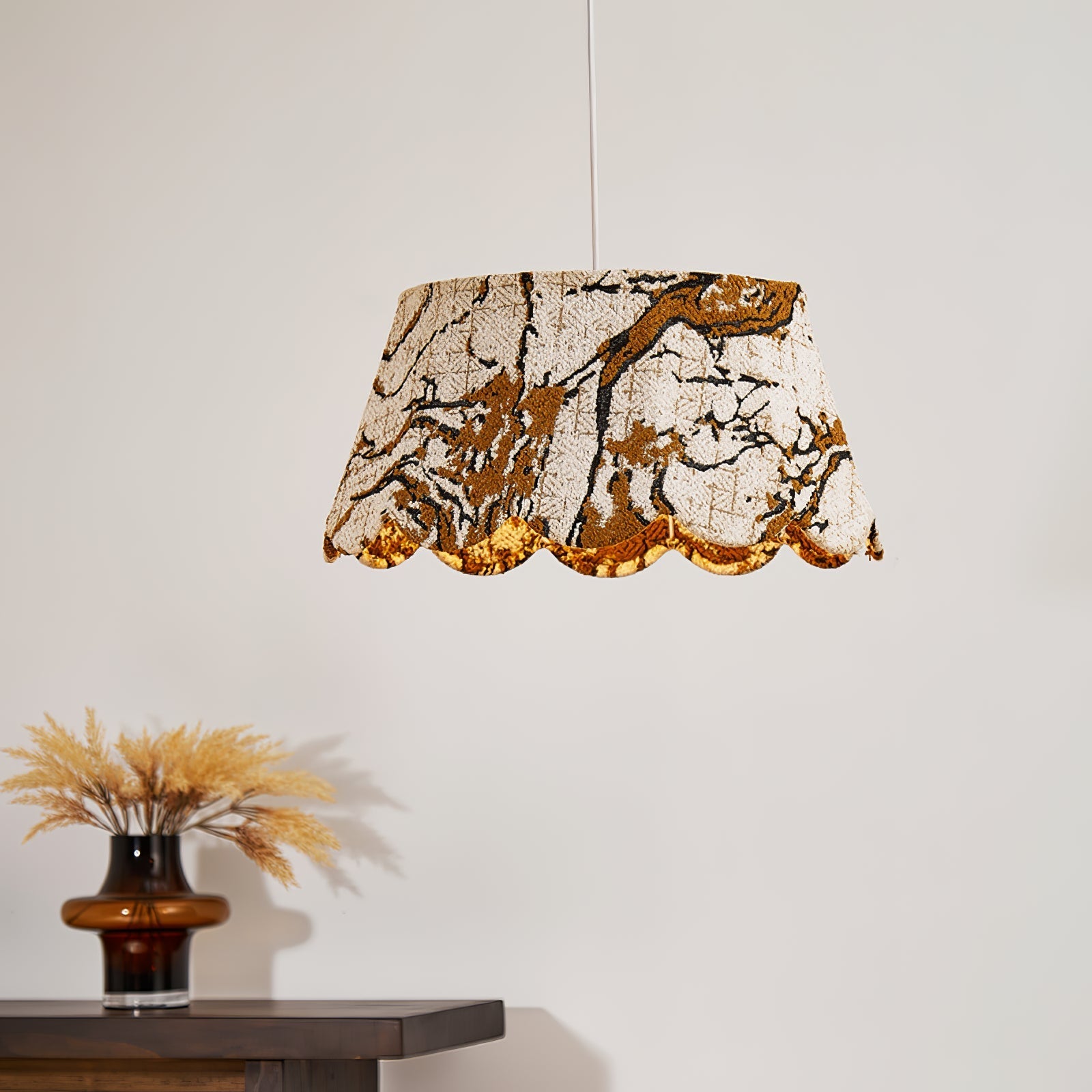 Vavenia Creativity Scallop Fabric Pendant Light-Neutral Decor