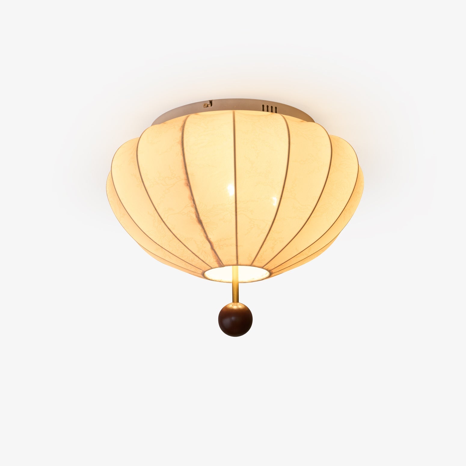 Lustra Ceiling Light Wood Fabric Lantern-Neutral Decor