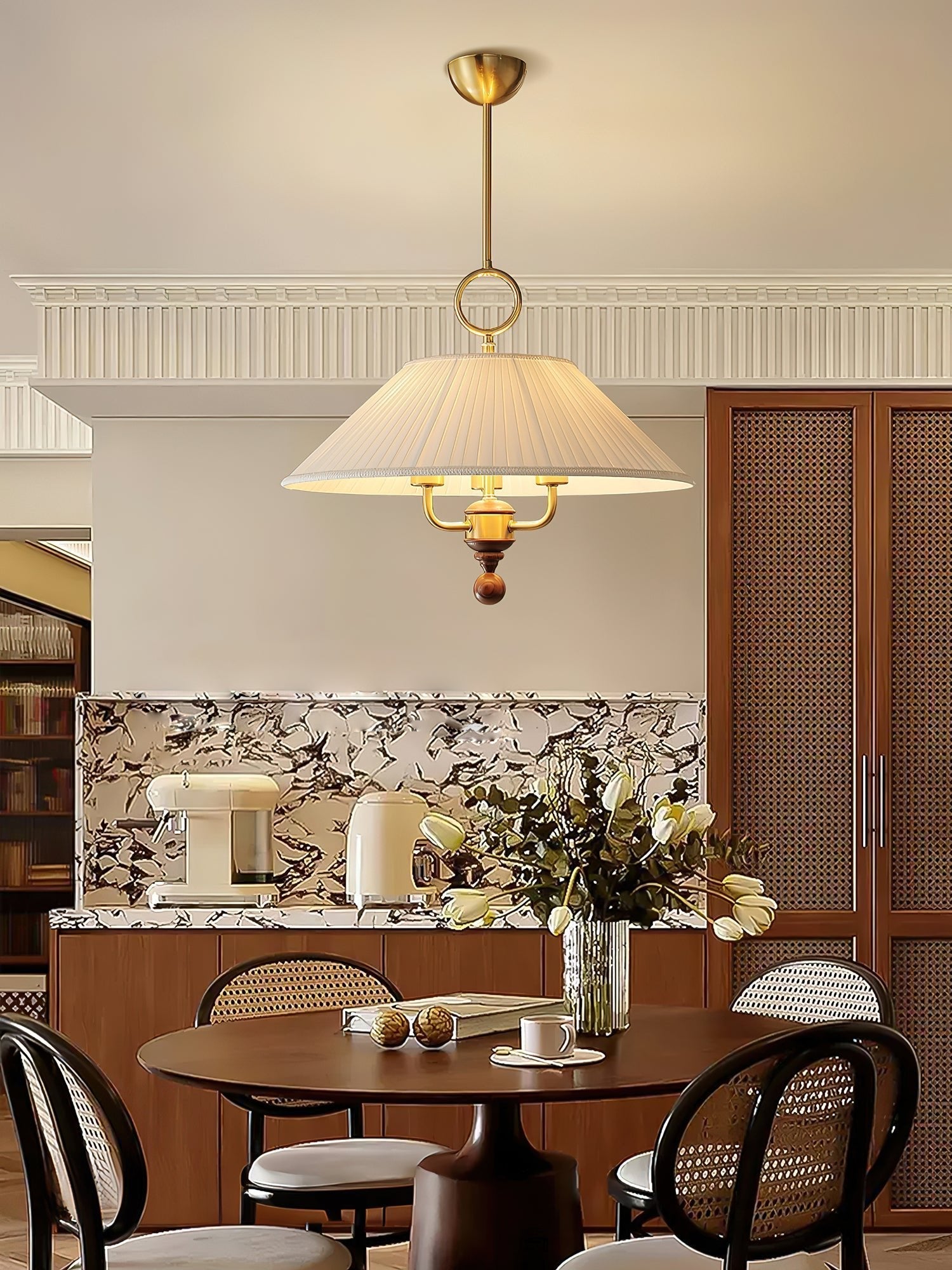 Xylren Pleated Pendant Light-Neutral Decor