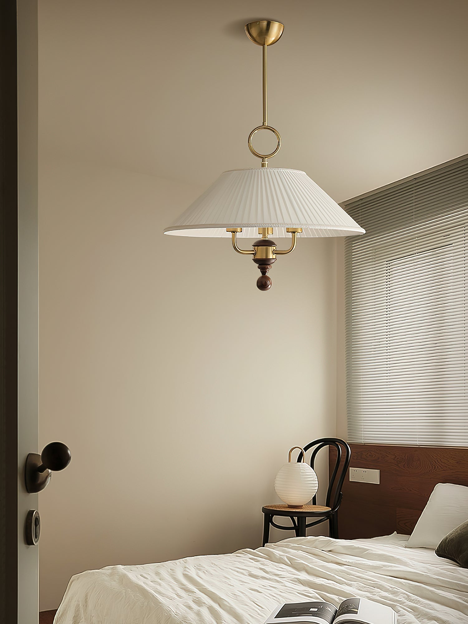 Xylren Pleated Pendant Light-Neutral Decor