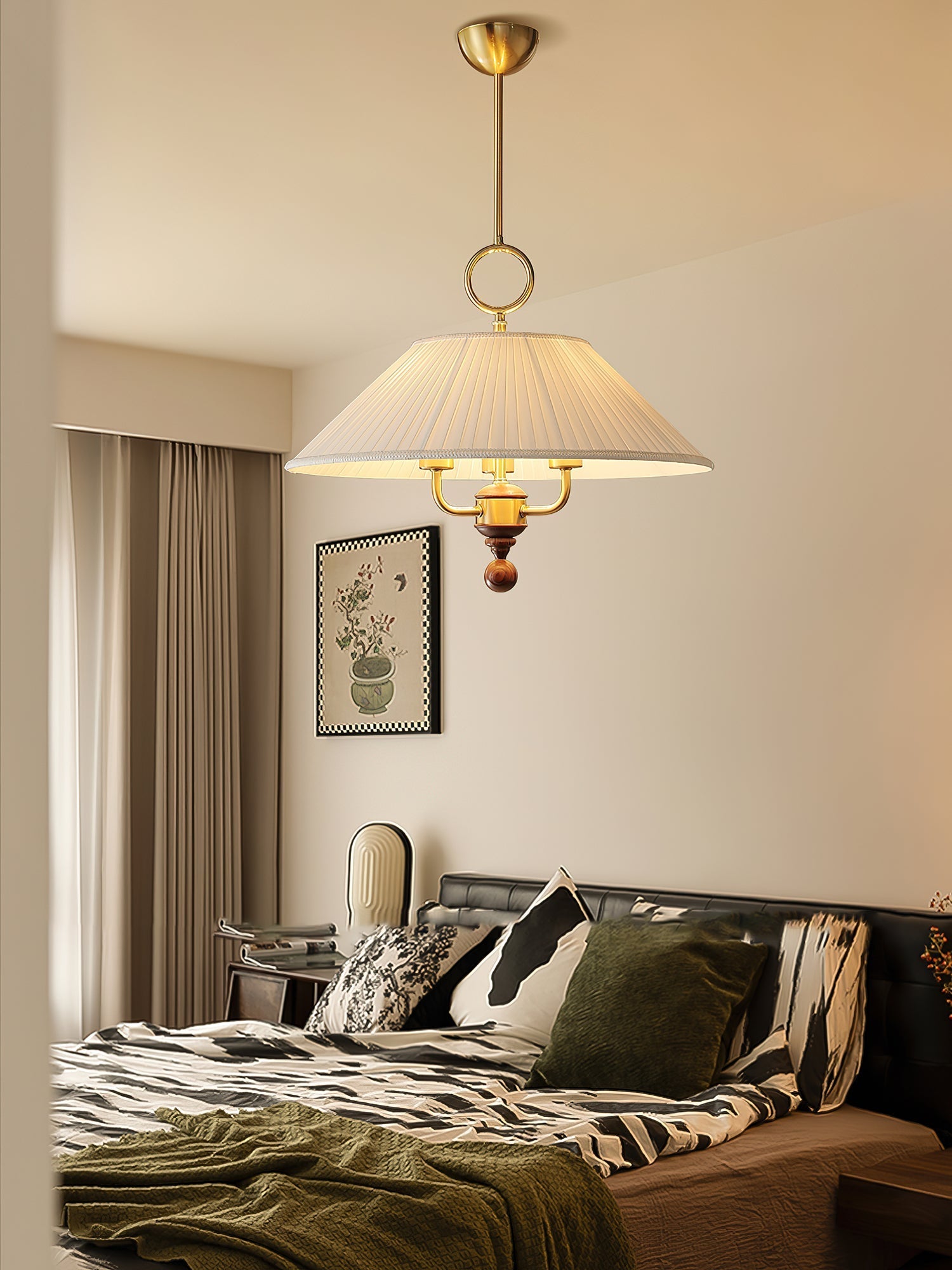 Xylren Pleated Pendant Light-Neutral Decor