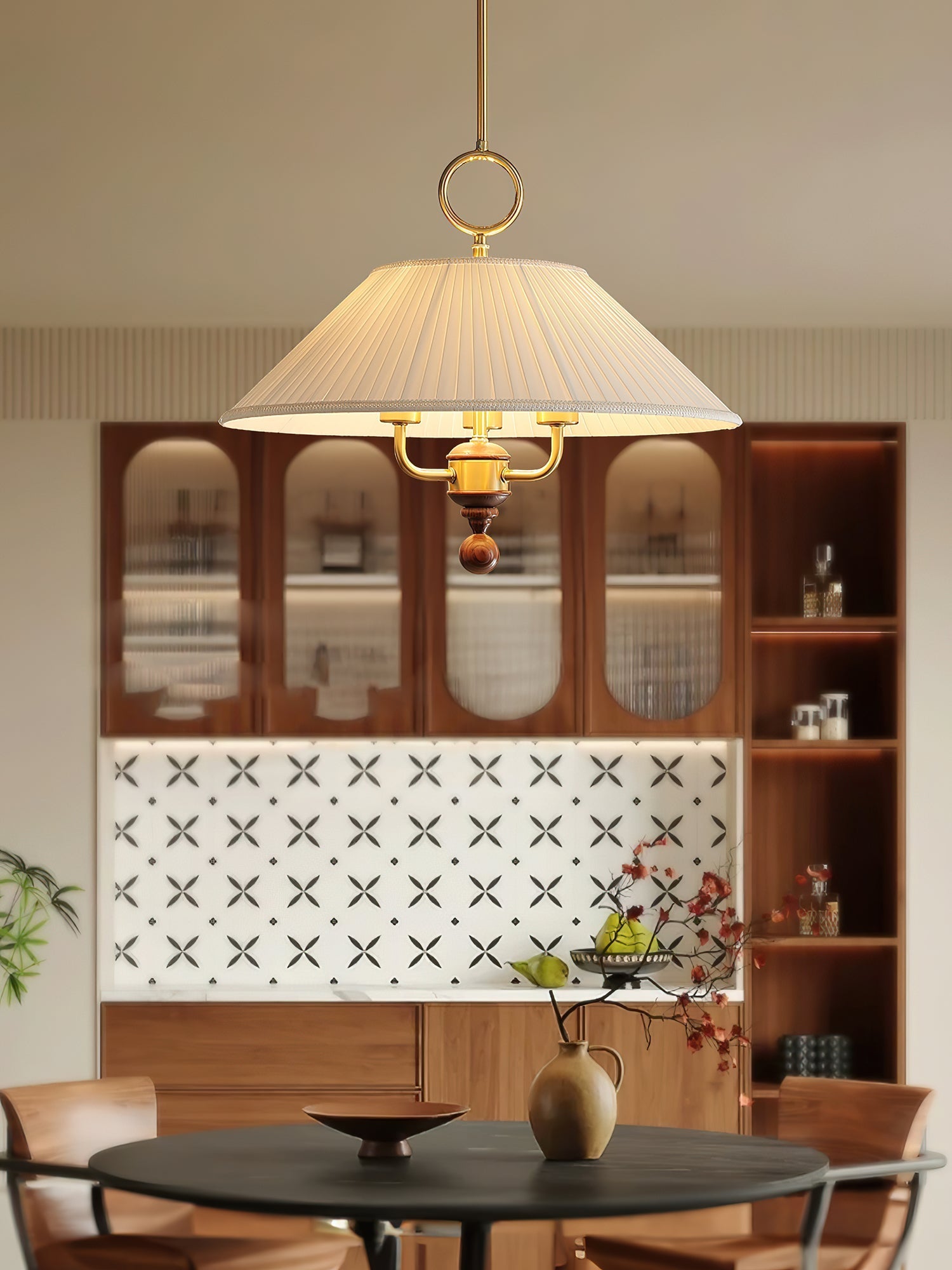 Xylren Pleated Pendant Light-Neutral Decor