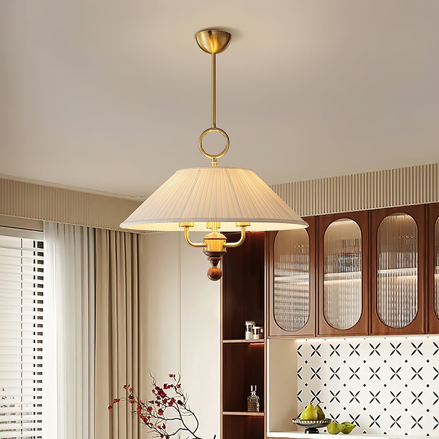 Xylren Pleated Pendant Light-Neutral Decor