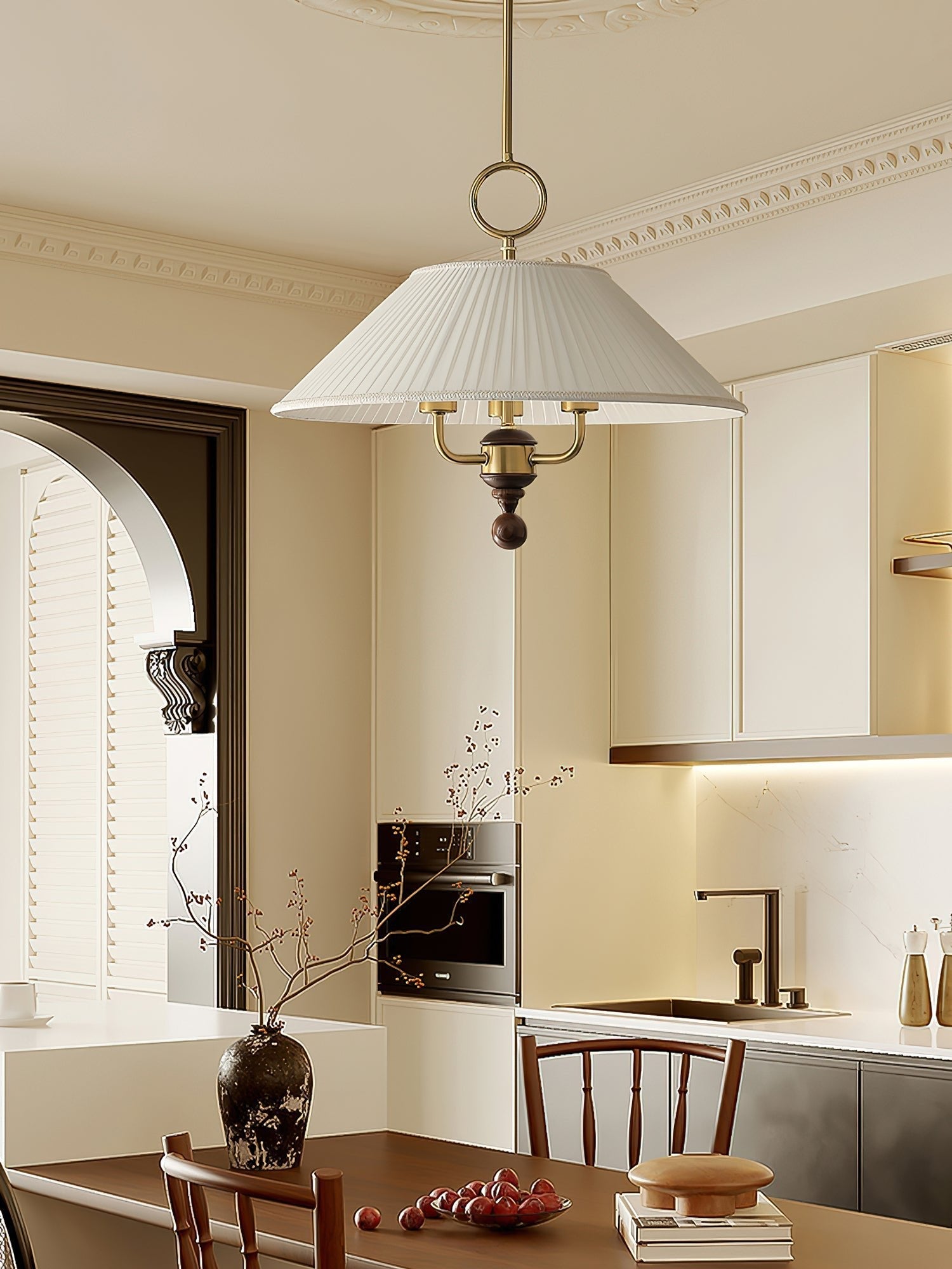 Xylren Pleated Pendant Light-Neutral Decor