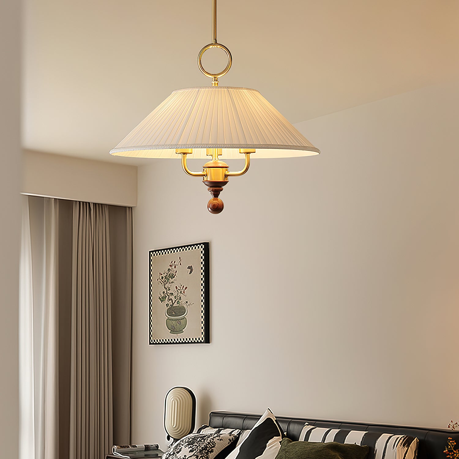 Xylren Pleated Pendant Light-Neutral Decor