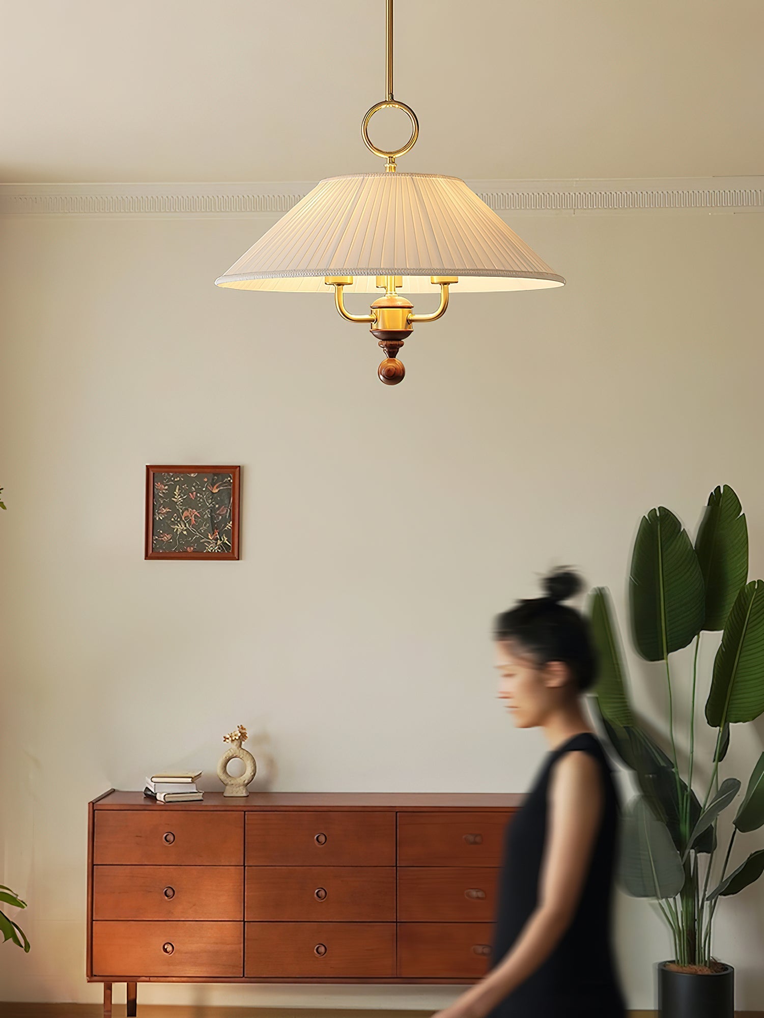 Xylren Pleated Pendant Light-Neutral Decor