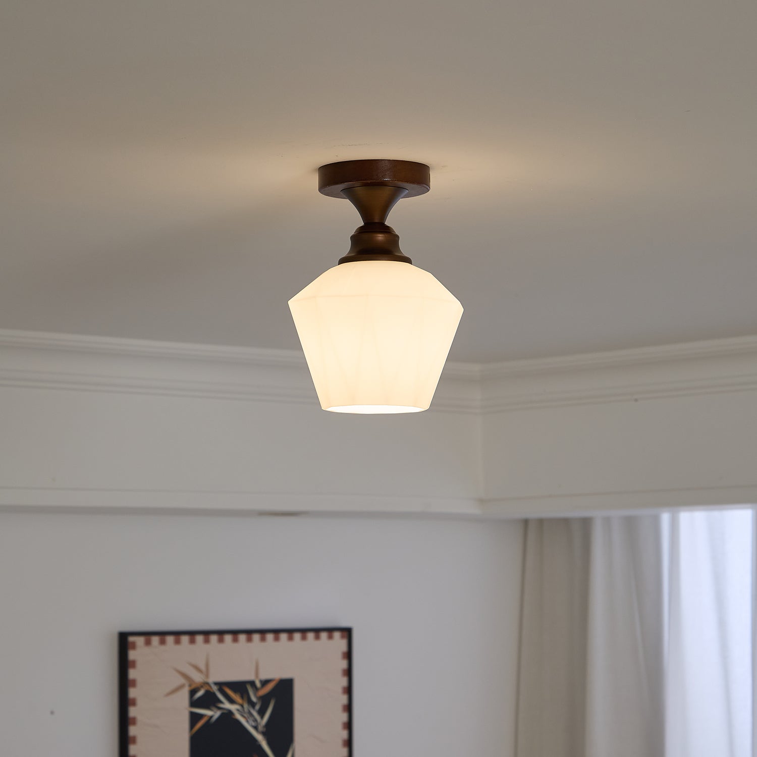 Alveneth Premium Nordic Art Glass Ceiling Lamp-Neutral Decor