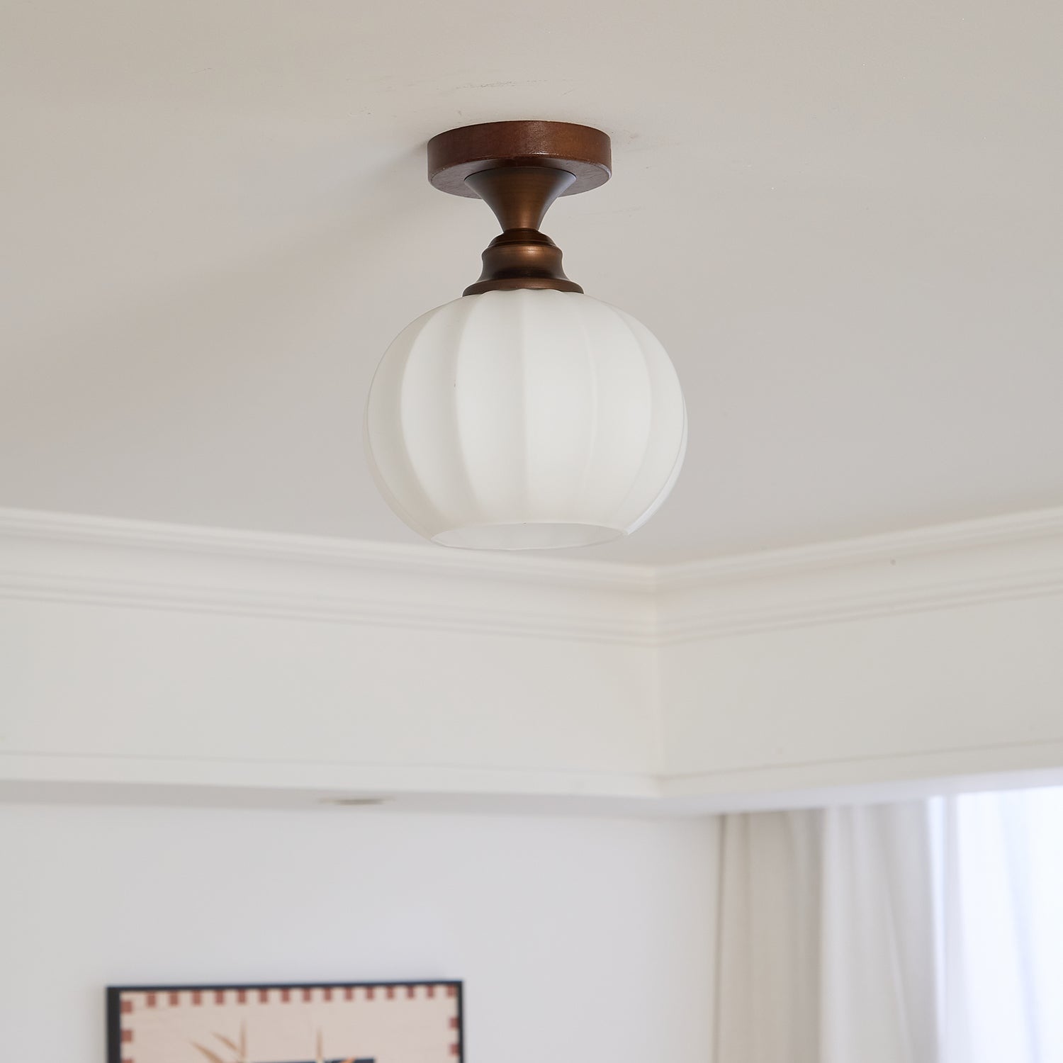 Alveneth Premium Nordic Art Glass Ceiling Lamp-Neutral Decor
