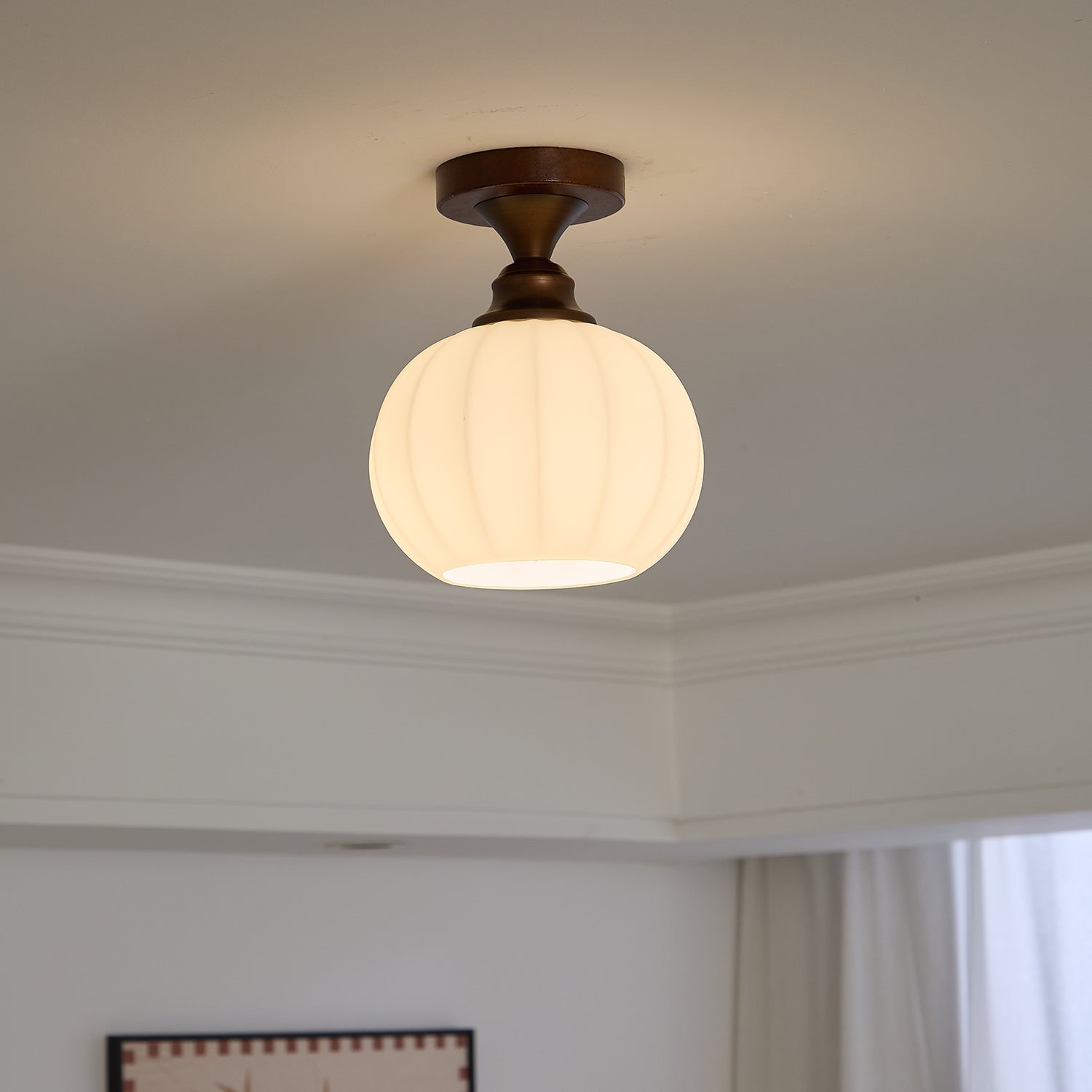 Alveneth Premium Nordic Art Glass Ceiling Lamp-Neutral Decor