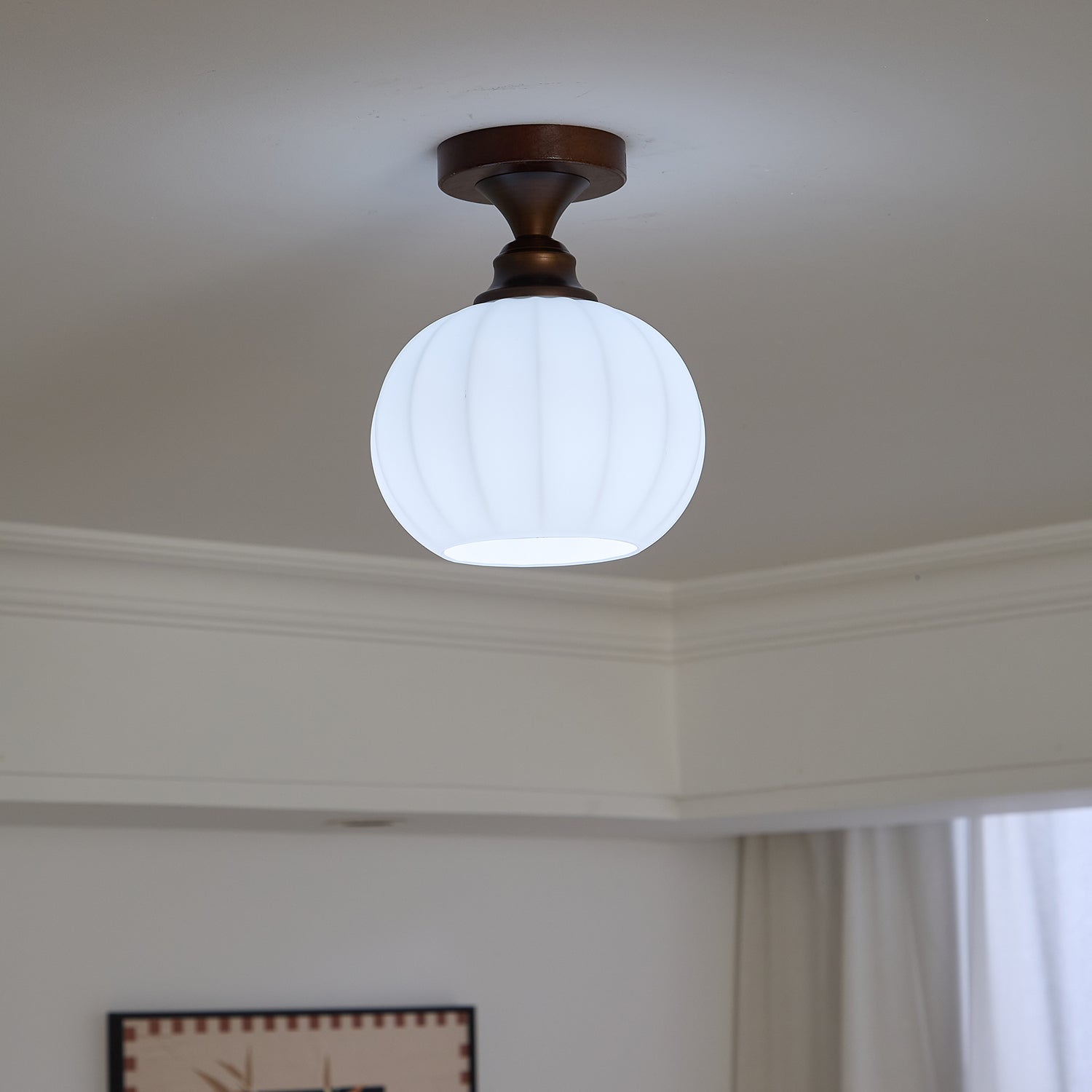 Alveneth Premium Nordic Art Glass Ceiling Lamp-Neutral Decor