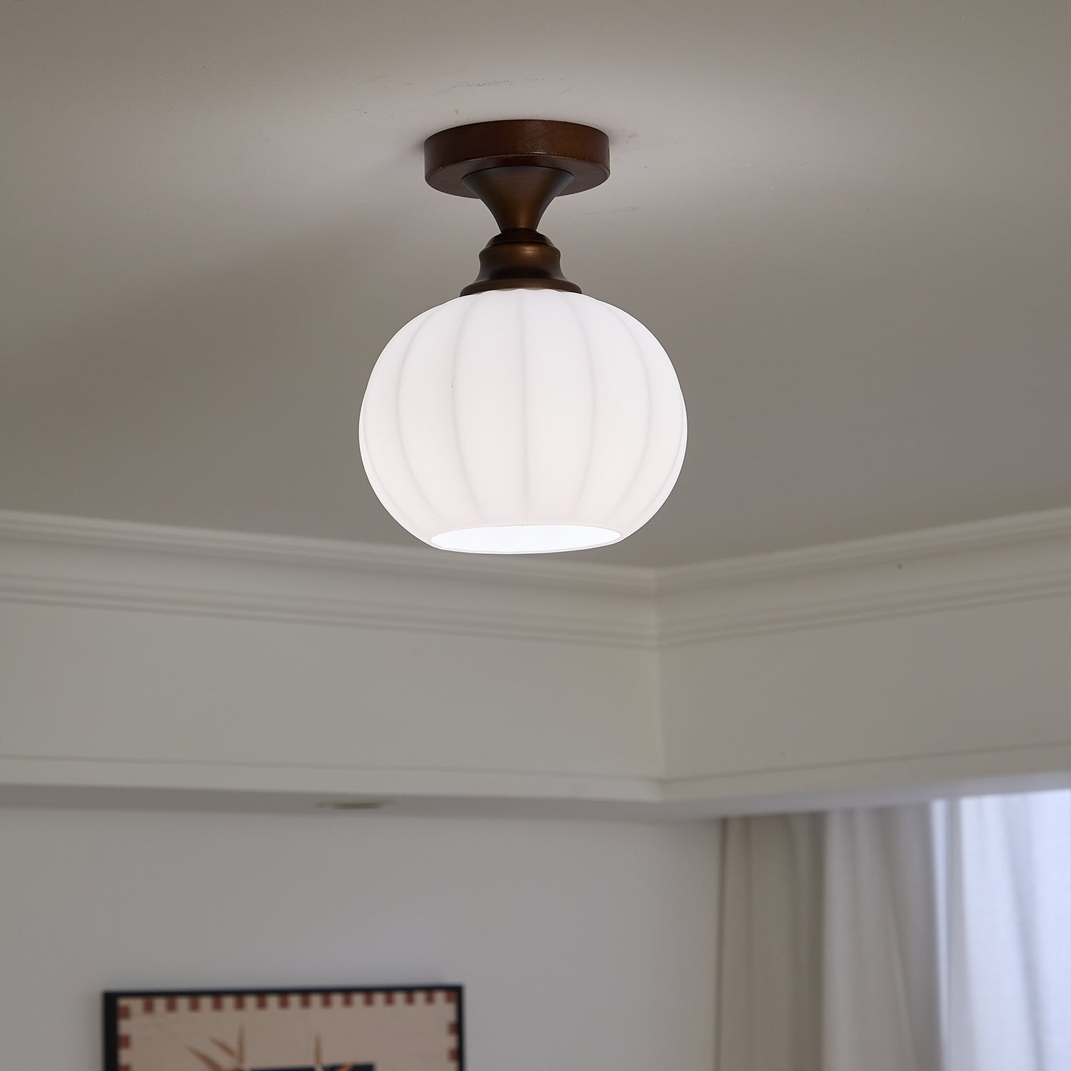 Alveneth Premium Nordic Art Glass Ceiling Lamp-Neutral Decor