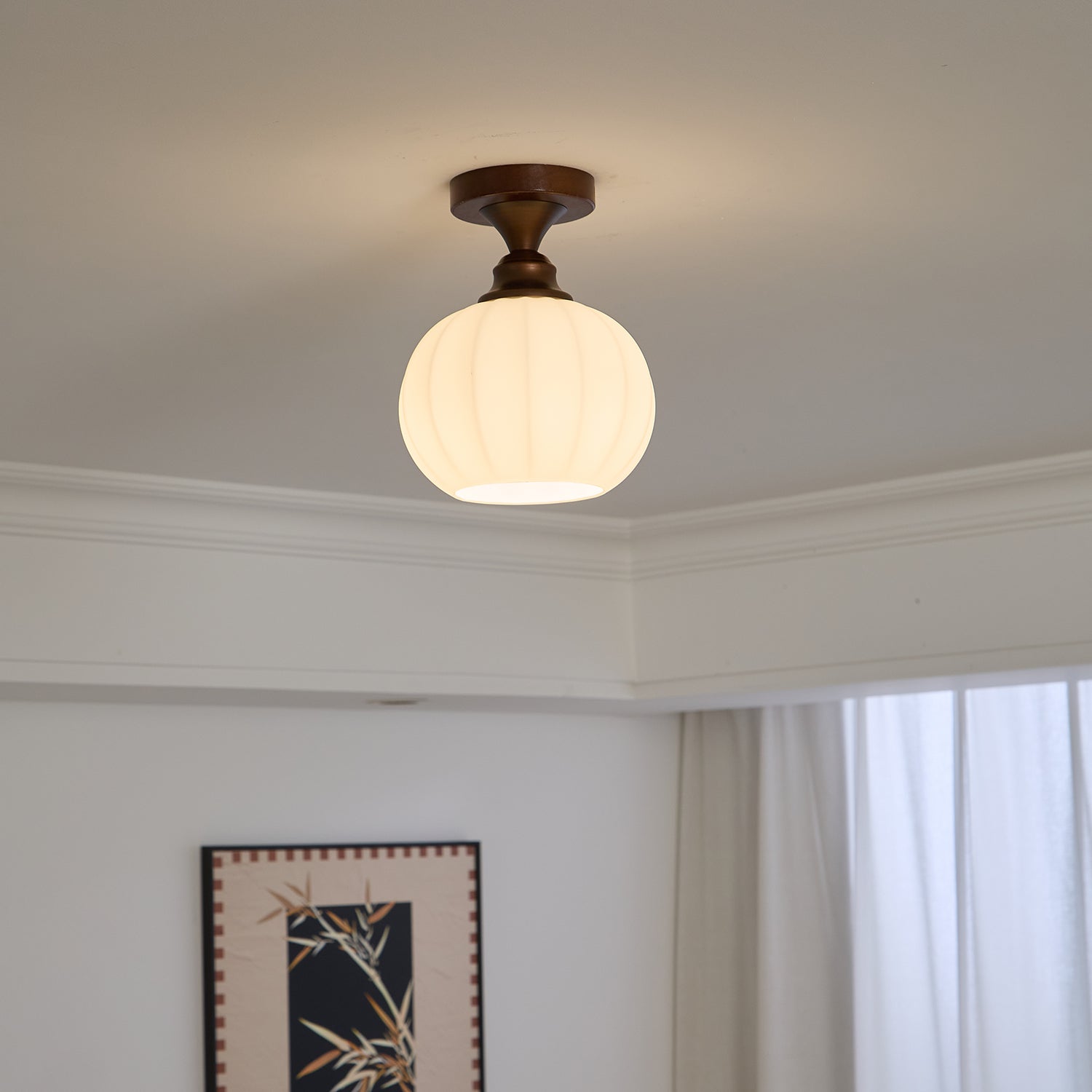 Alveneth Premium Nordic Art Glass Ceiling Lamp-Neutral Decor