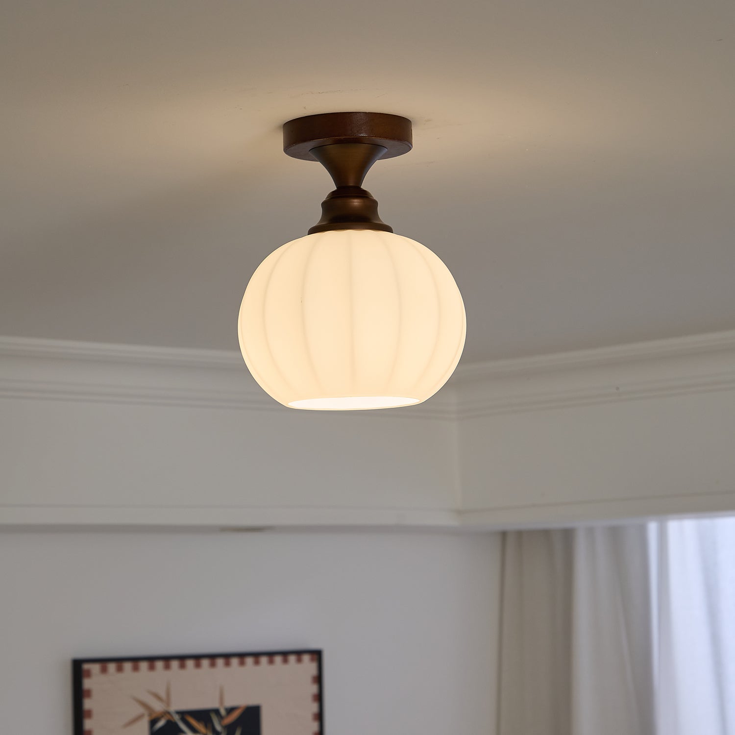 Alveneth Premium Nordic Art Glass Ceiling Lamp-Neutral Decor