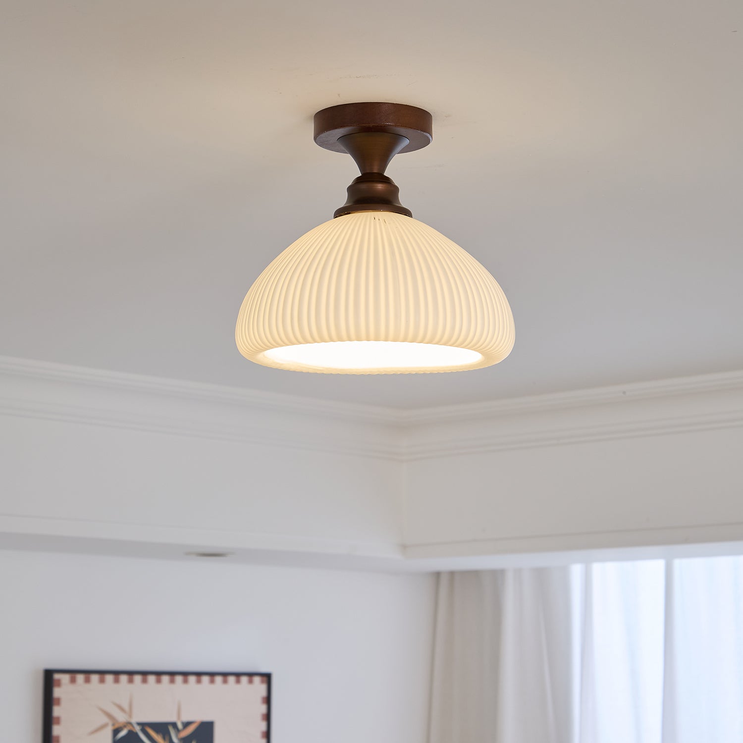 Alveneth Premium Nordic Art Glass Ceiling Lamp-Neutral Decor