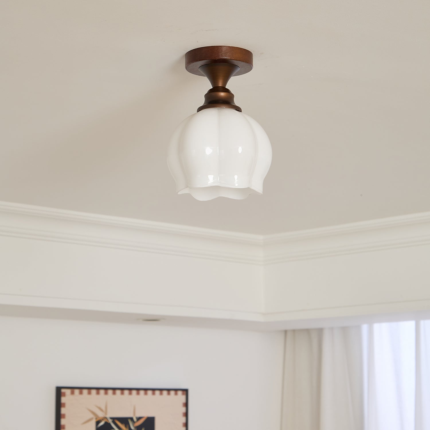Alveneth Premium Nordic Art Glass Ceiling Lamp-Neutral Decor