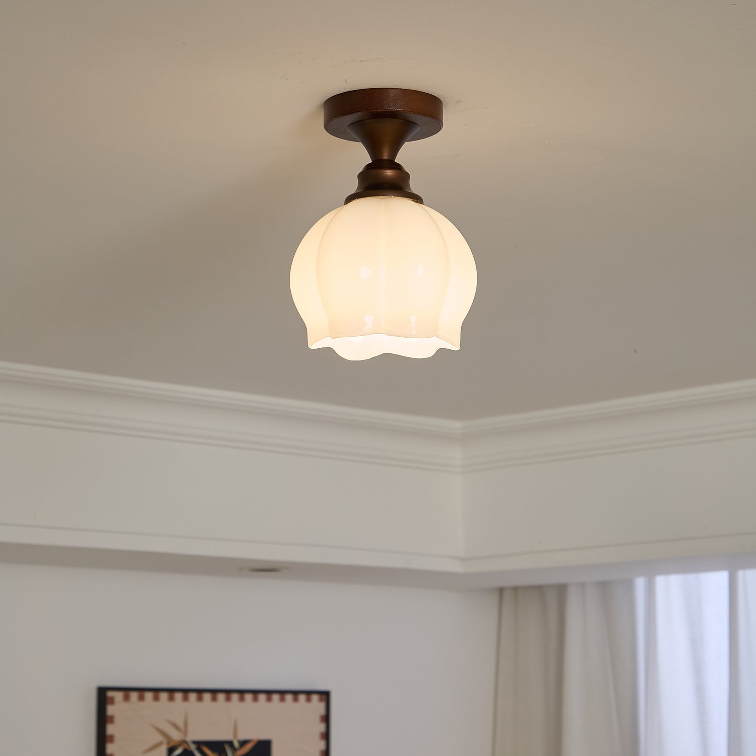 Alveneth Premium Nordic Art Glass Ceiling Lamp-Neutral Decor