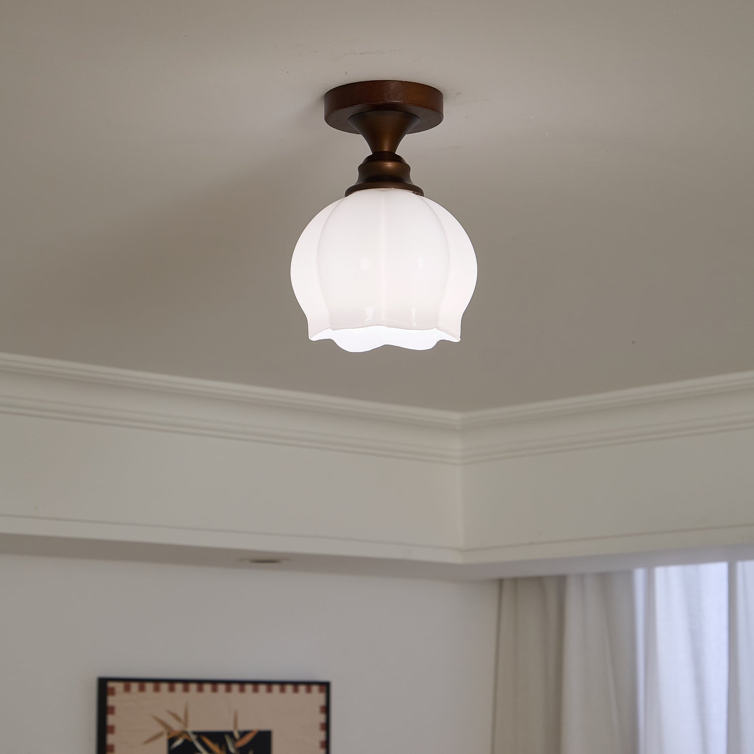 Alveneth Premium Nordic Art Glass Ceiling Lamp-Neutral Decor