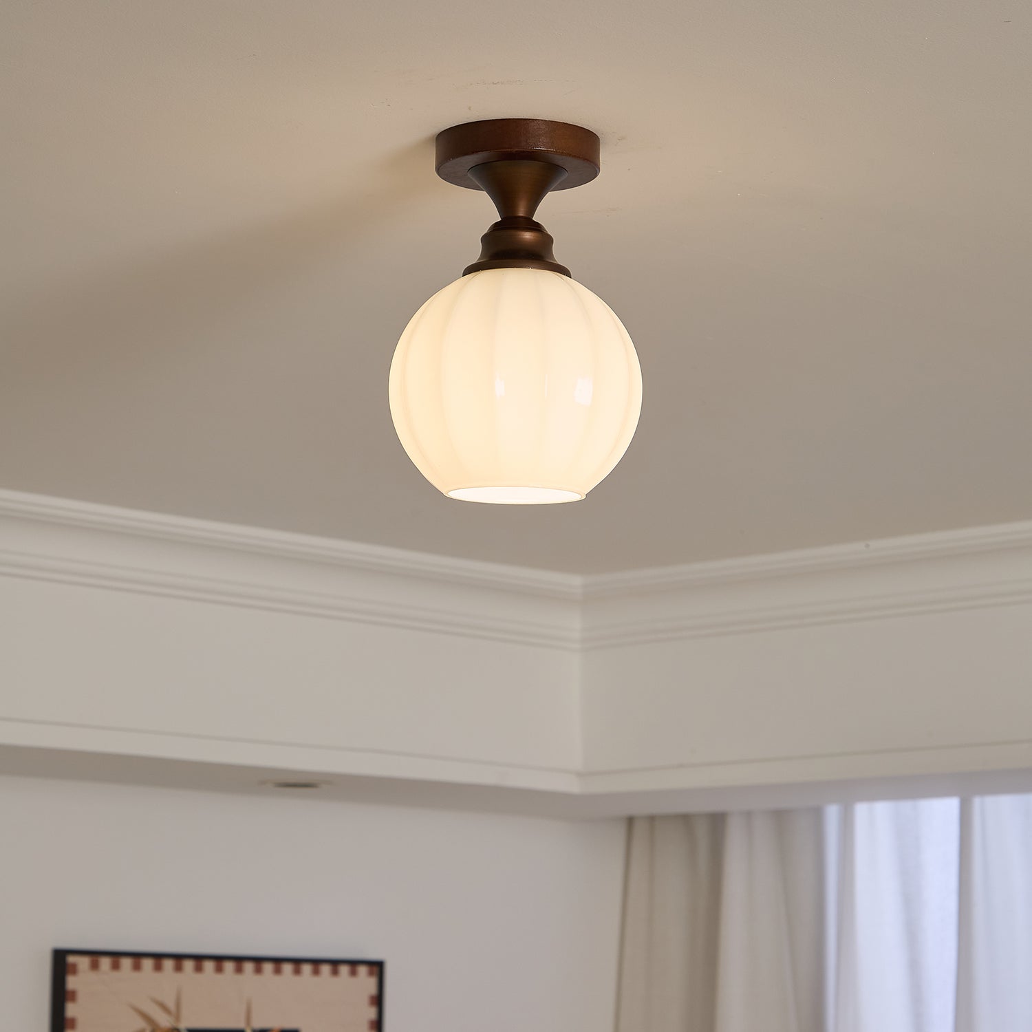 Alveneth Premium Nordic Art Glass Ceiling Lamp-Neutral Decor