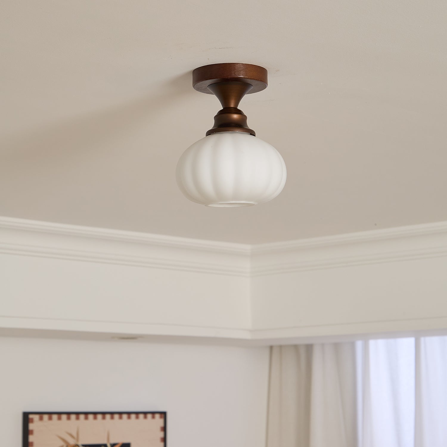 Alveneth Premium Nordic Art Glass Ceiling Lamp-Neutral Decor