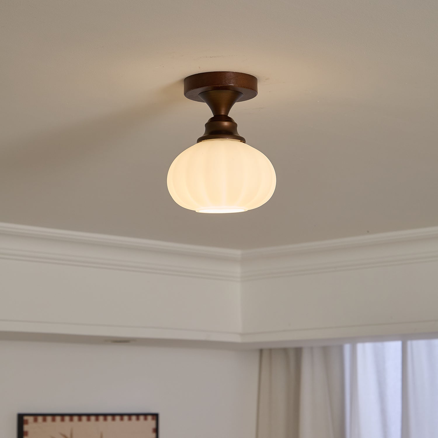 Alveneth Premium Nordic Art Glass Ceiling Lamp-Neutral Decor