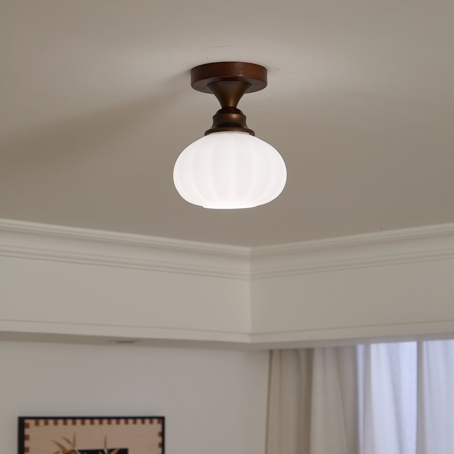 Alveneth Premium Nordic Art Glass Ceiling Lamp-Neutral Decor