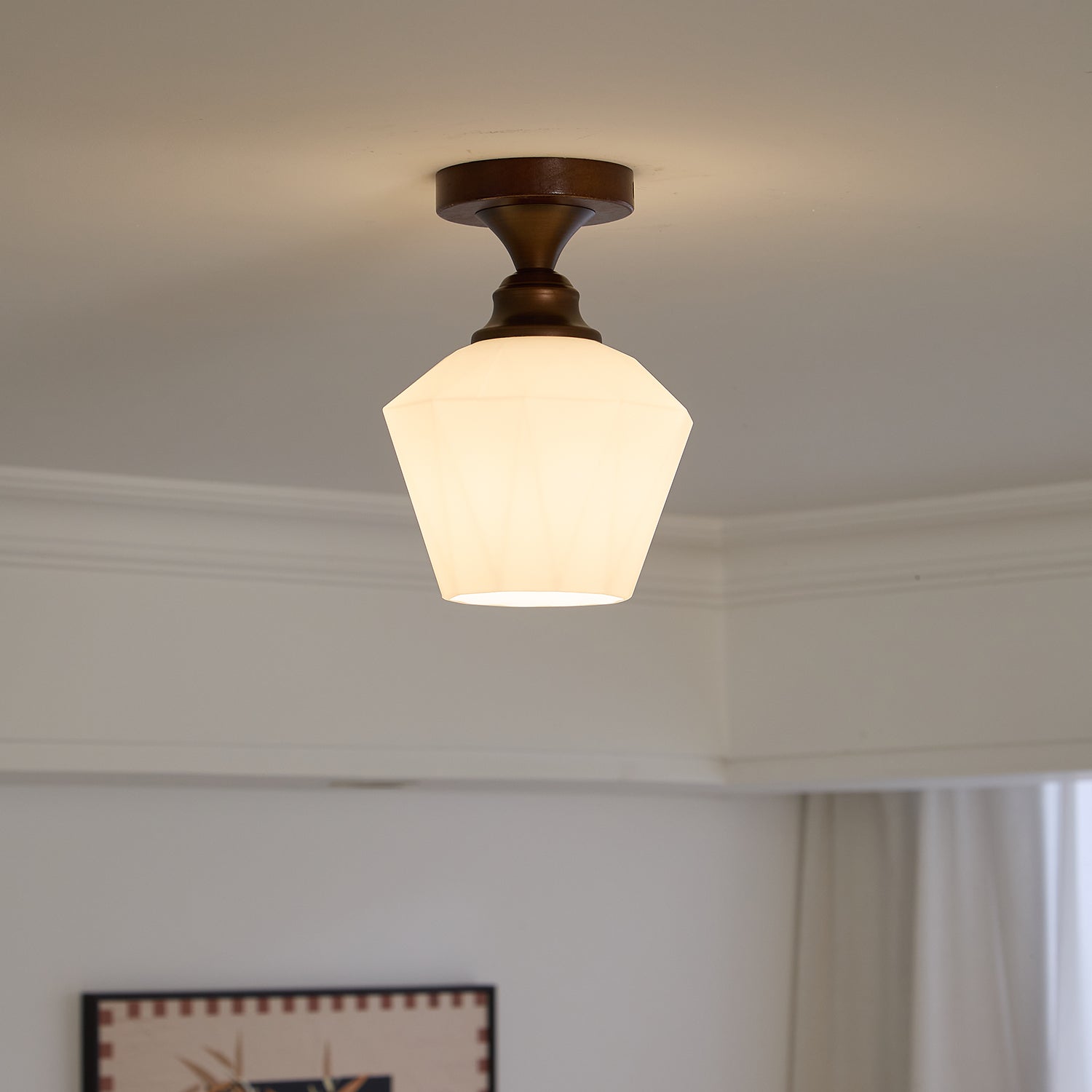 Alveneth Premium Nordic Art Glass Ceiling Lamp-Neutral Decor