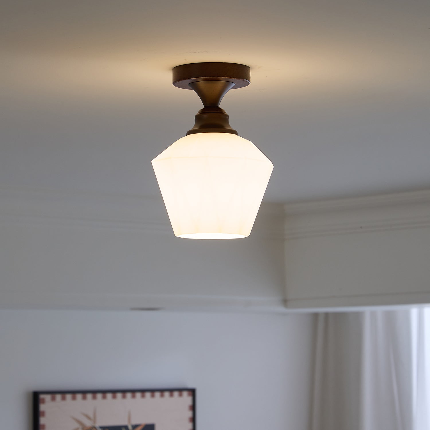 Alveneth Premium Nordic Art Glass Ceiling Lamp-Neutral Decor