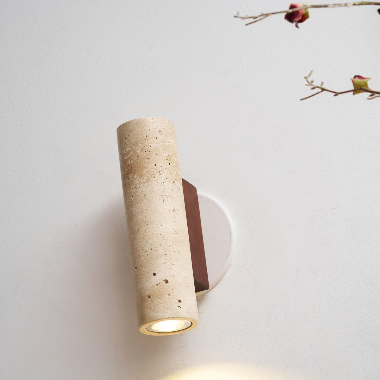 Lyra Travertine Wall Lamp