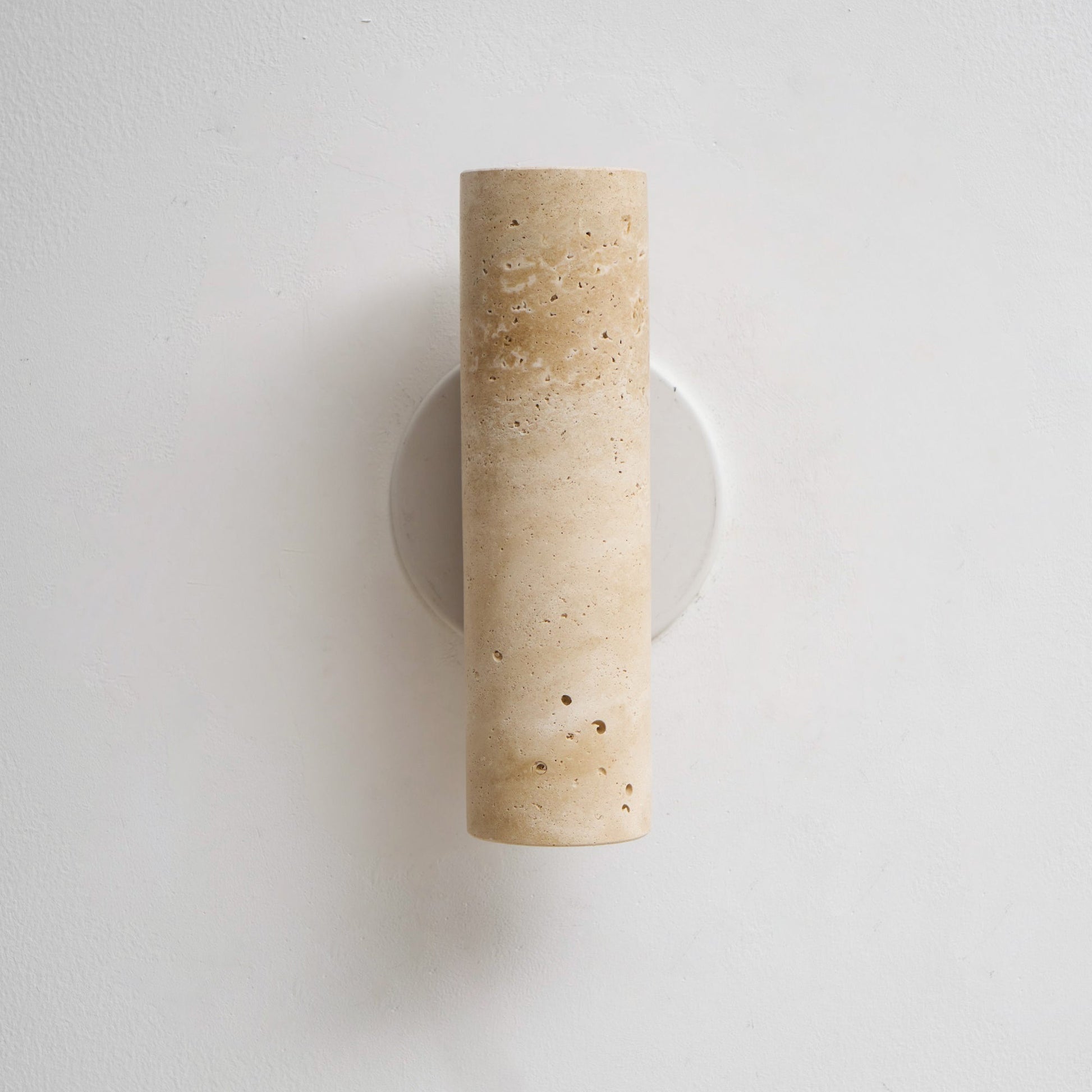 Bira Cylinder-Wood Travertine Wall Light-Neutral Decor