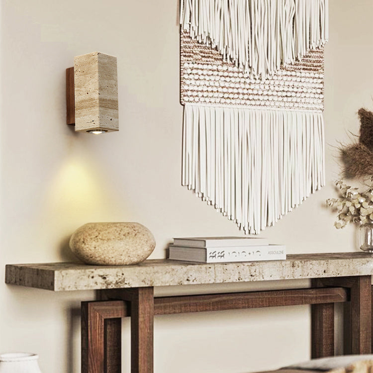Lyra Travertine Wall Lamp