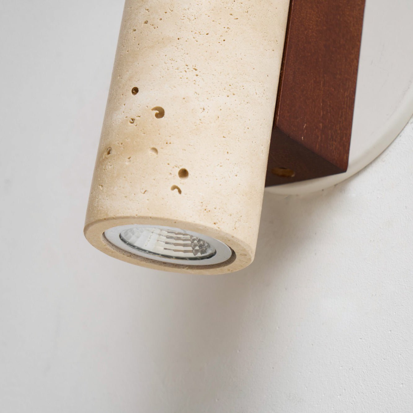 Bira Cylinder-Wood Travertine Wall Light-Neutral Decor
