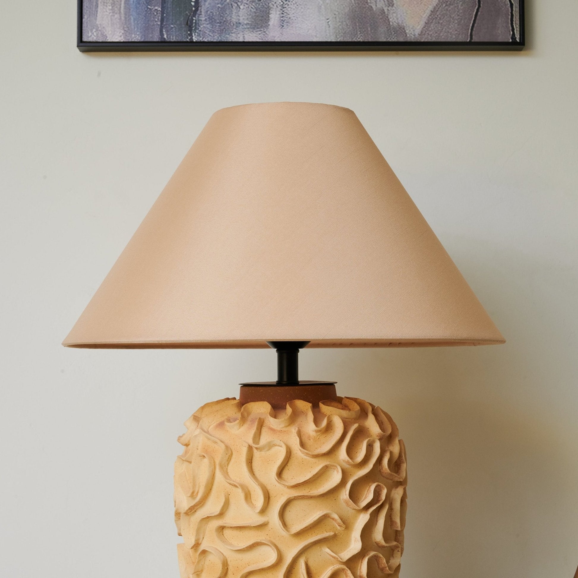 Isaac Vintage Ceramics Table Lamp-Neutral Decor