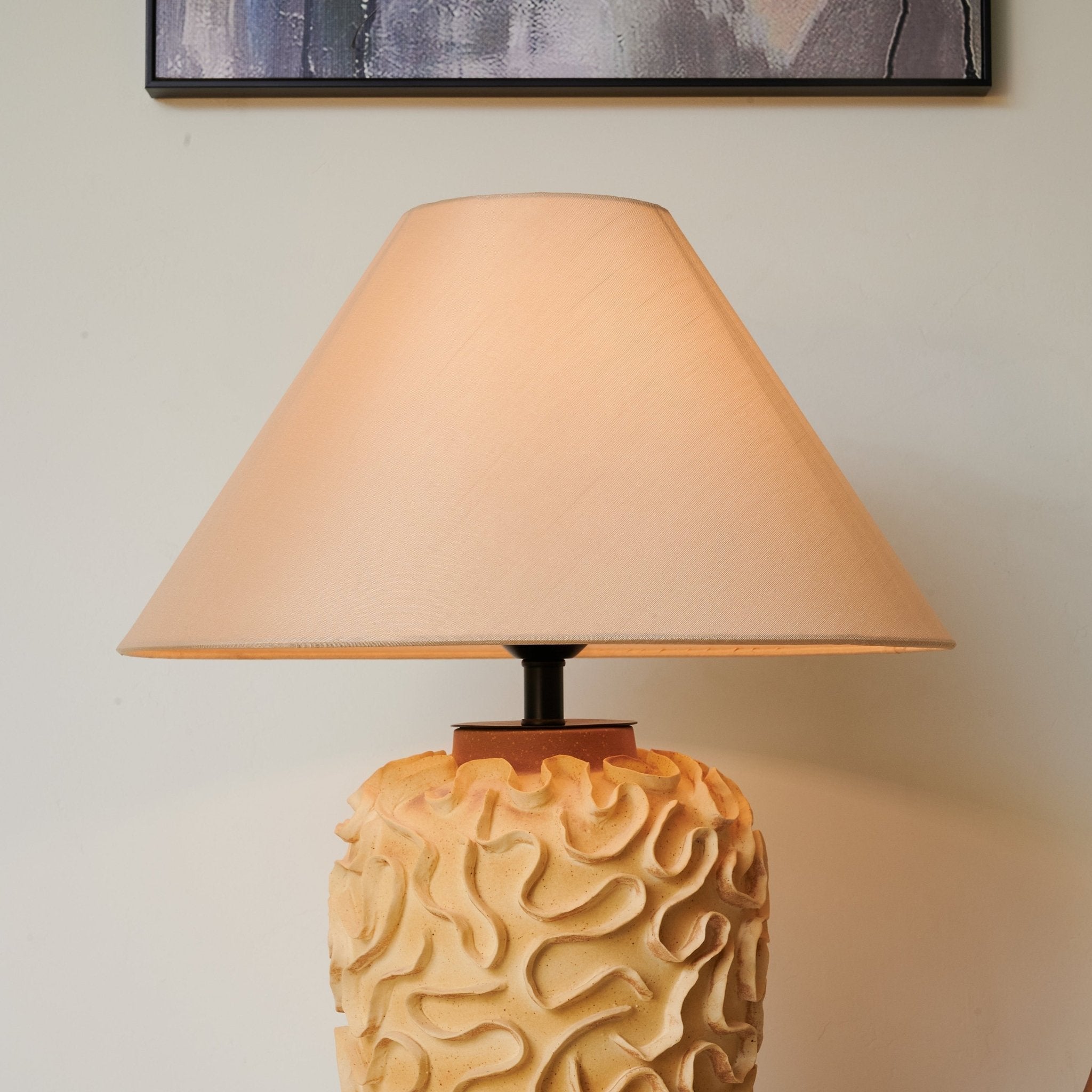Isaac Vintage Ceramics Table Lamp-Neutral Decor