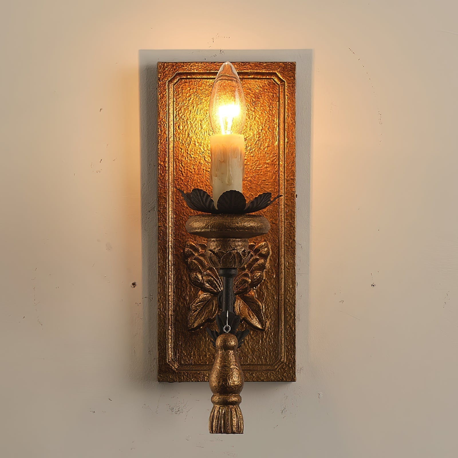 Lydorira Vintage Elegance Wood Wall Lamp-Neutral Decor