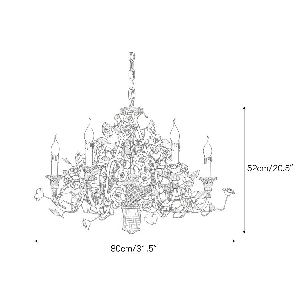 The 6-head Marguerite Chandelier, showcasing its grand scale.