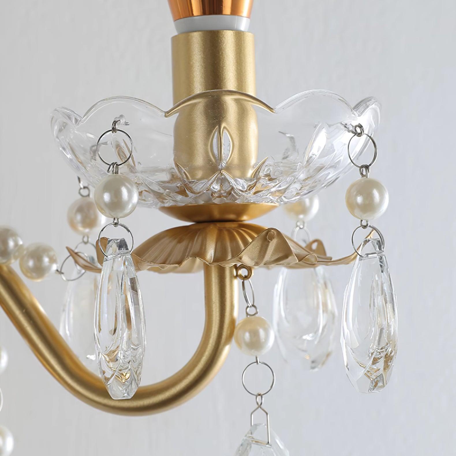 Wall Lamp Metal Crystal Pearls Ornate Elegant Chic Home Elegant