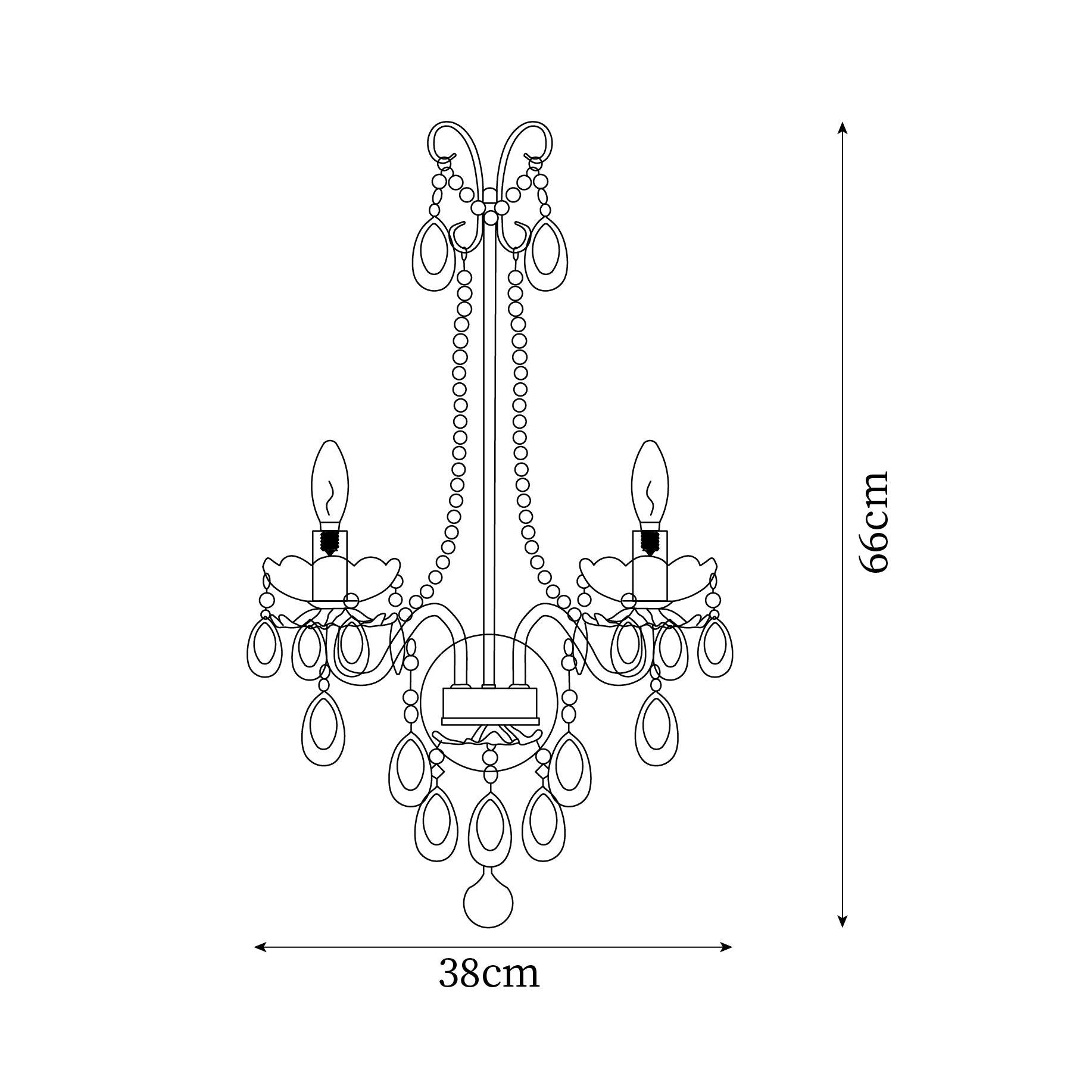 Wall Lamp Metal Crystal Pearls Ornate Elegant Chic Home Elegant