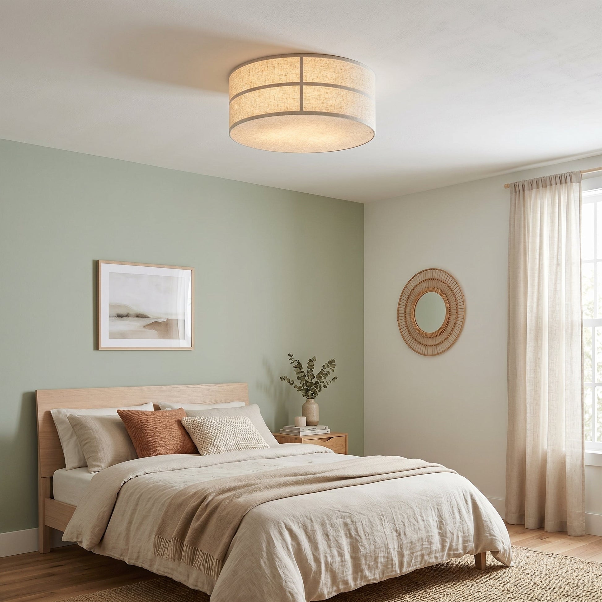 The Hashira Ceiling Lamp viewed from below, showing the light diffuser.