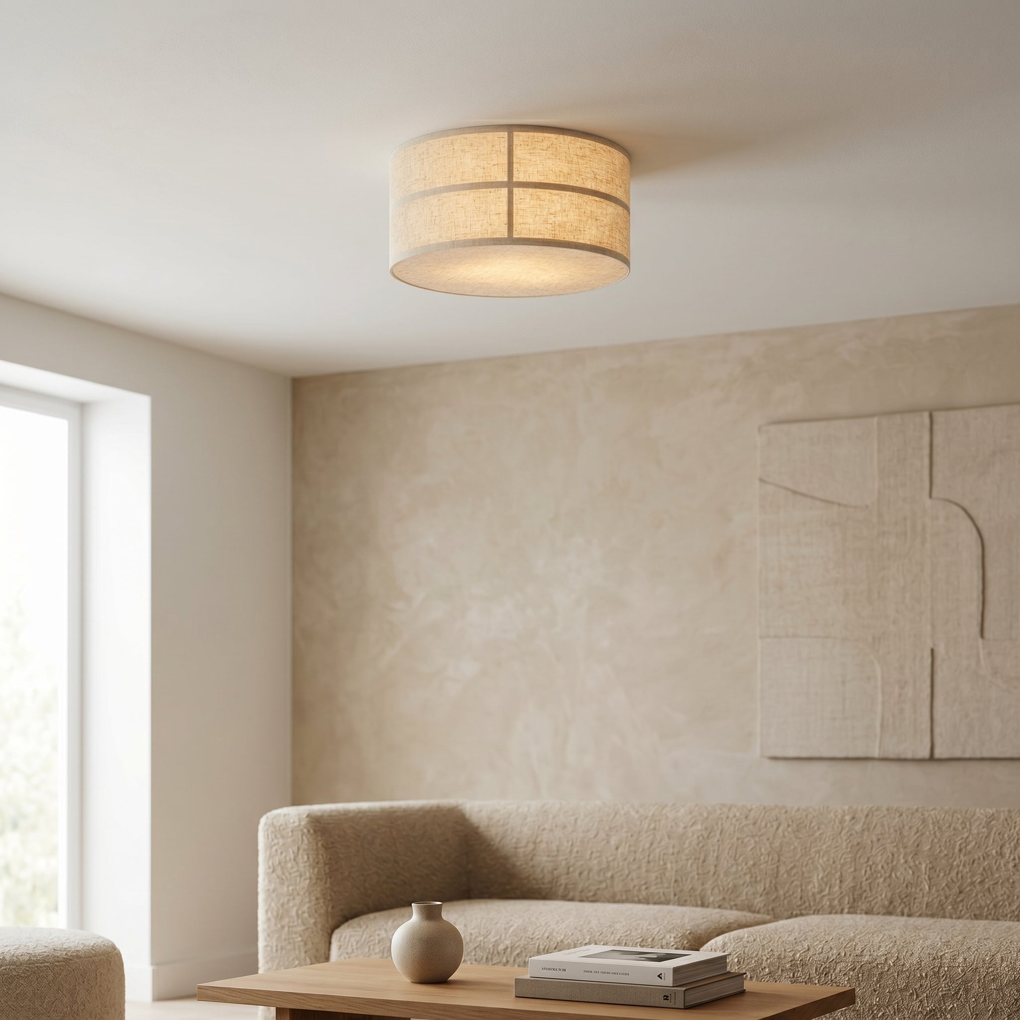 The Hashira Ceiling Lamp turned off, showcasing its simple and elegant design.