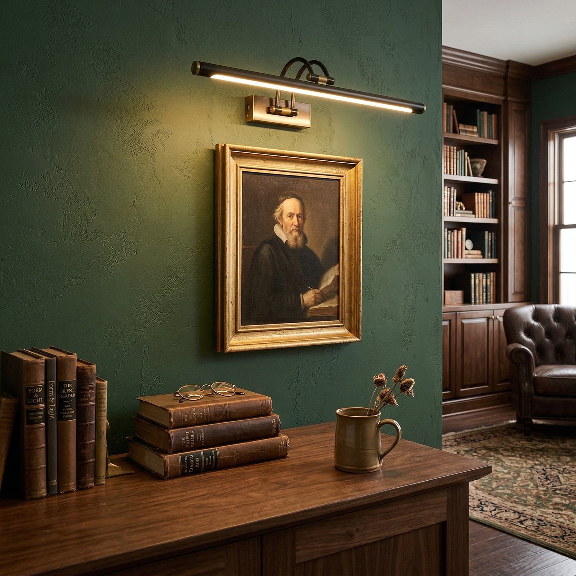 Alton rechargeable wall lamp in black finish.