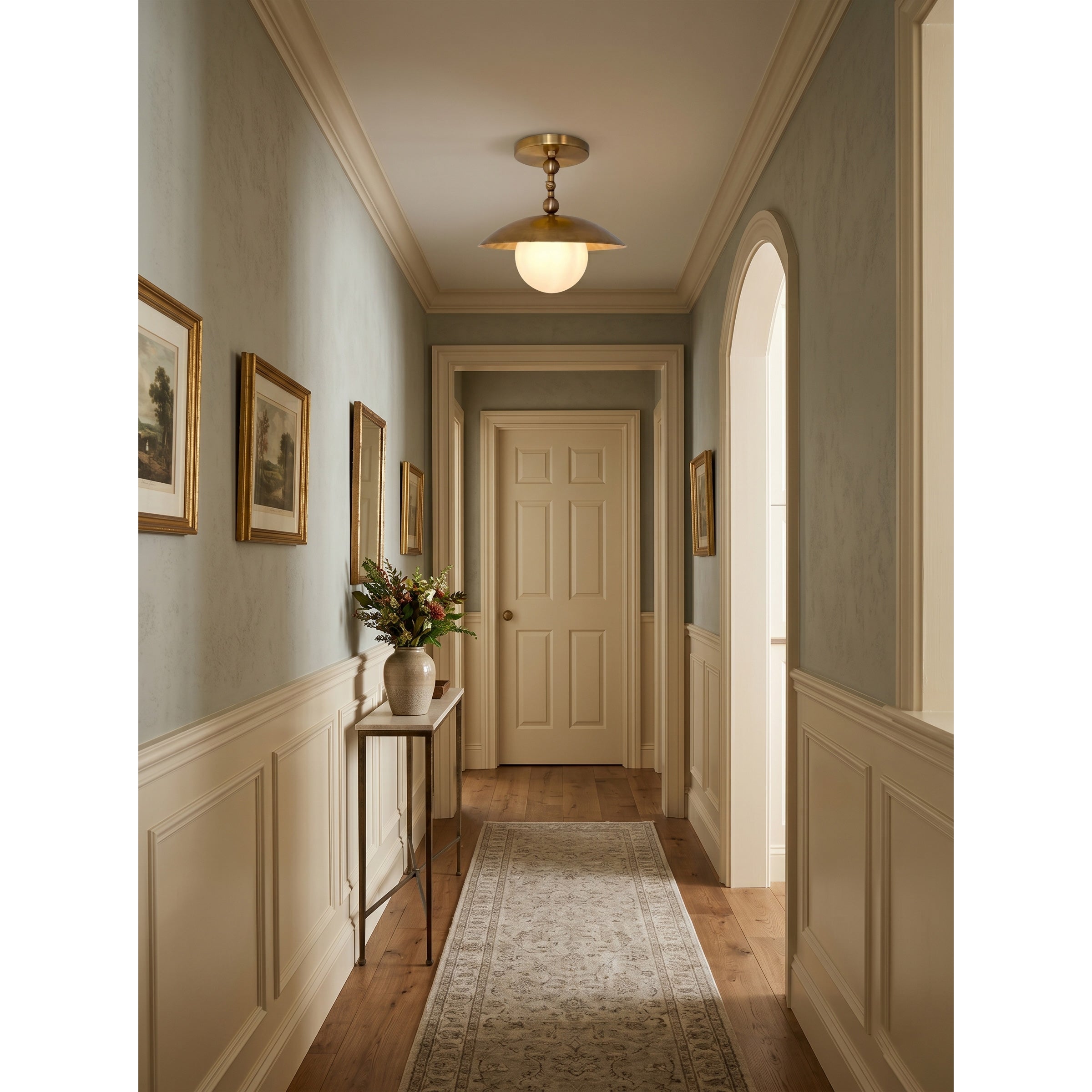 The Marie Petite lamp shown in a bathroom setting in a damp-rated zone.