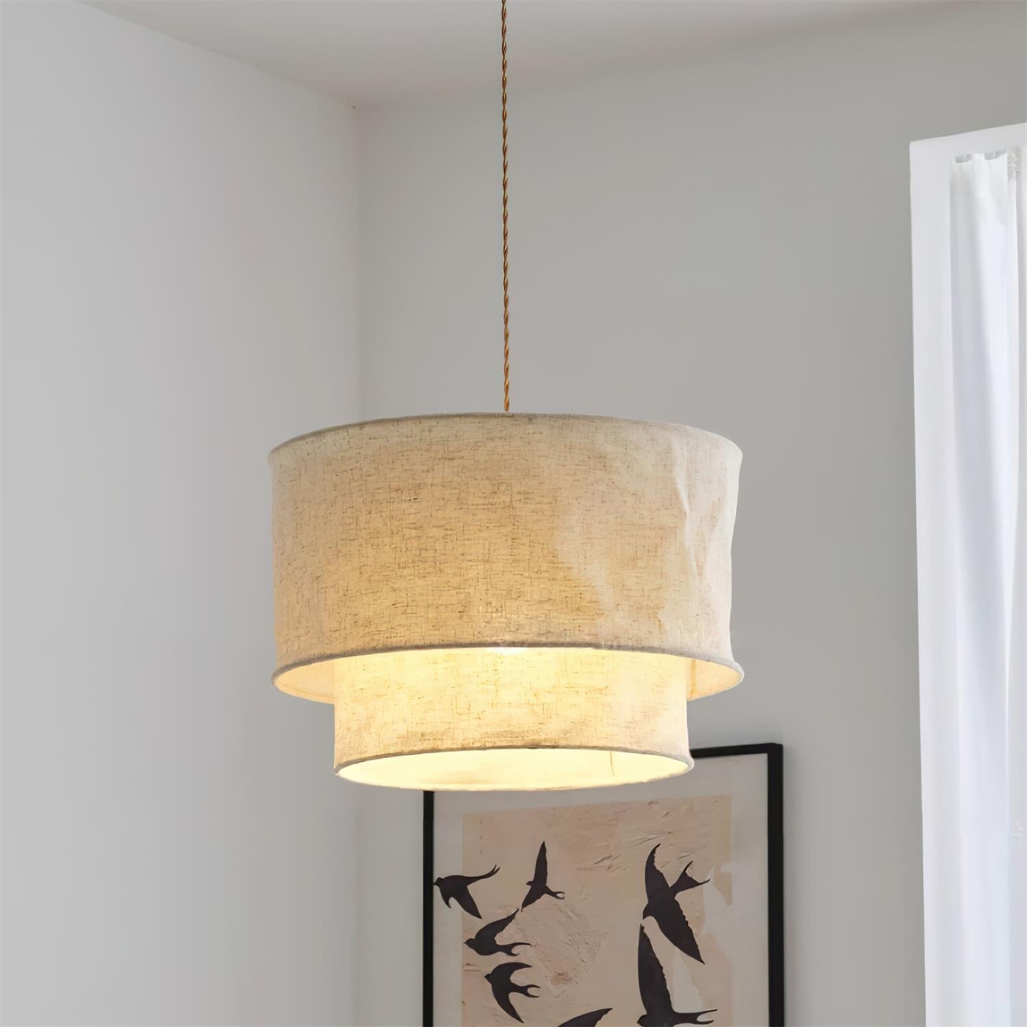 Nuvai Natural Linen Pendant Light