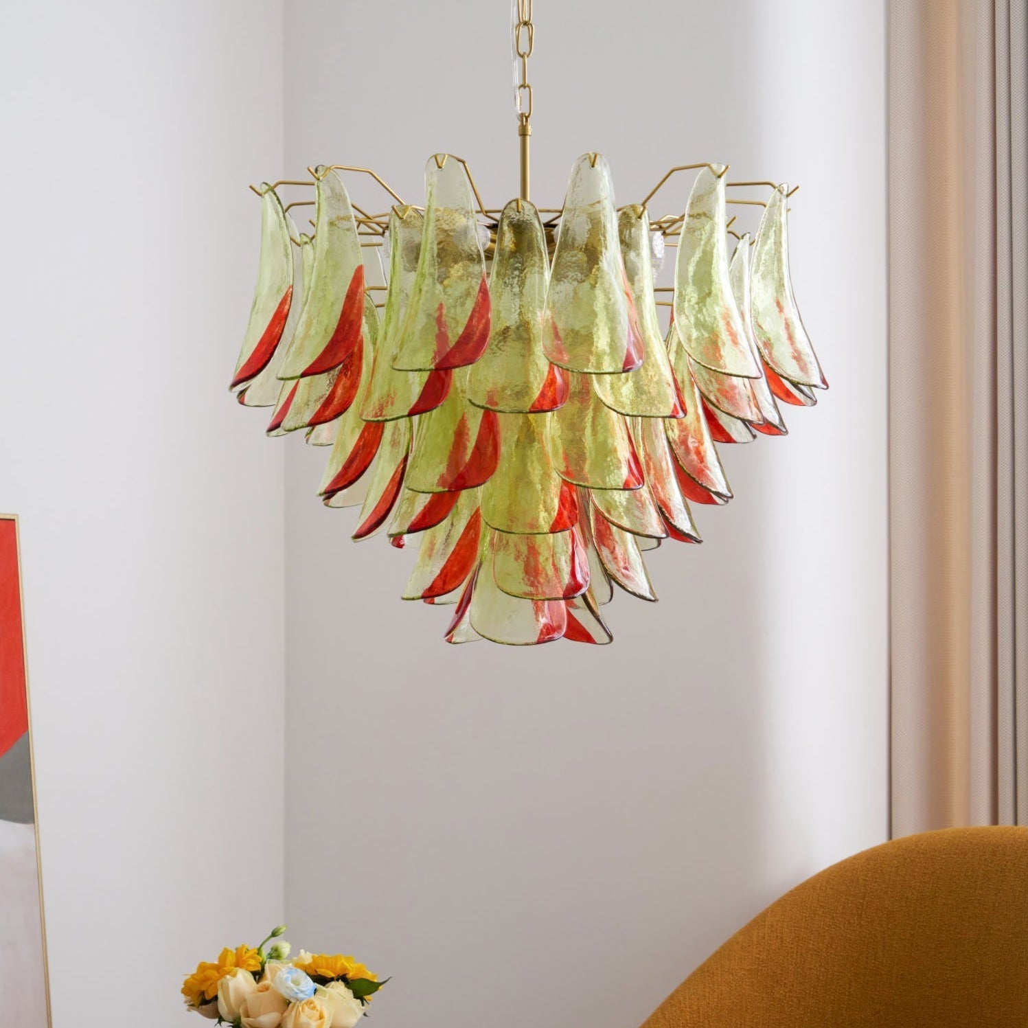 Aurora Chandelier Murano Glass Petal Elegant-Neutral Decor