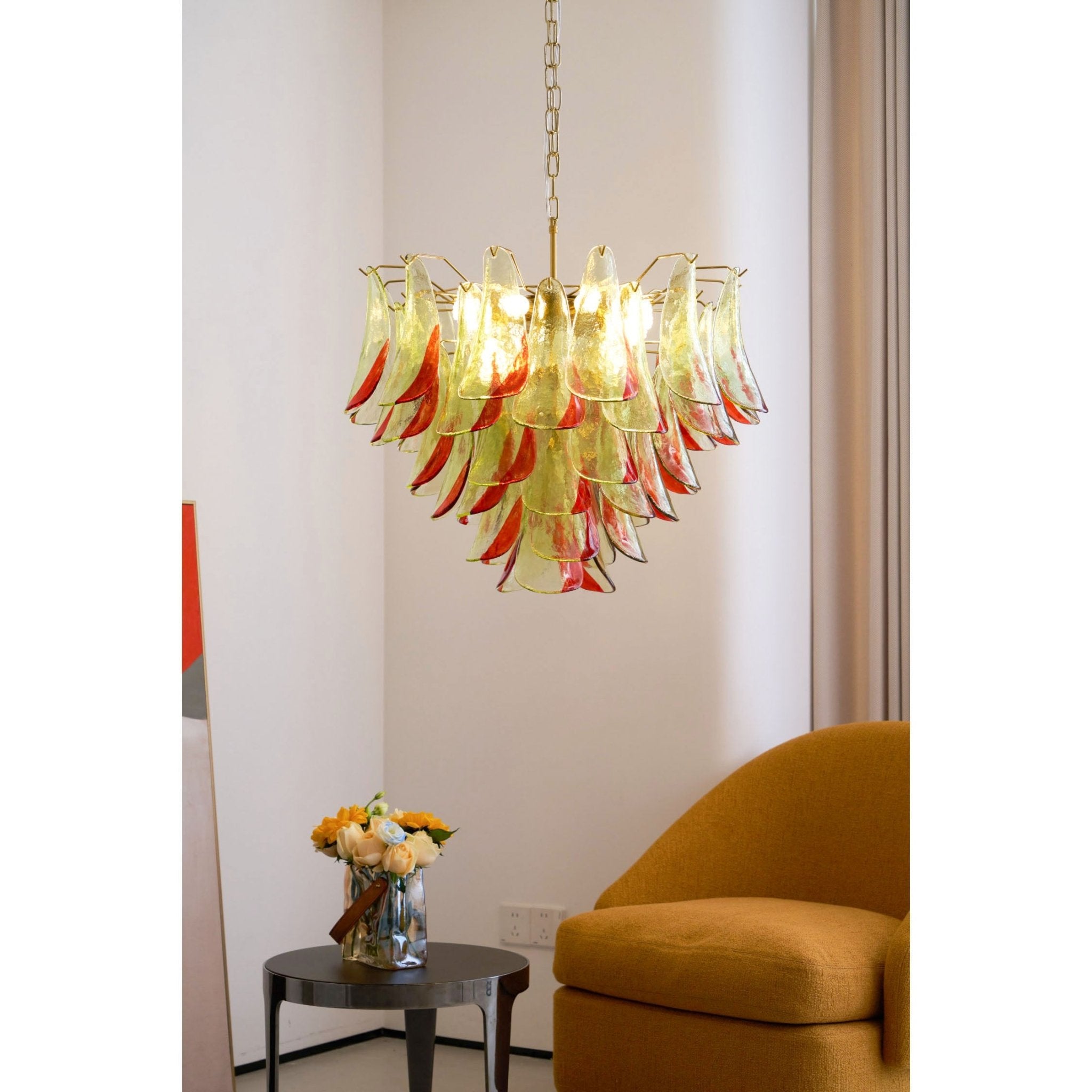 Aurora Chandelier Murano Glass Petal Elegant-Neutral Decor