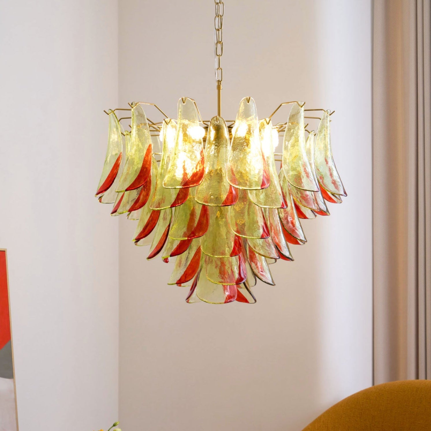 Aurora Chandelier Murano Glass Petal Elegant-Neutral Decor