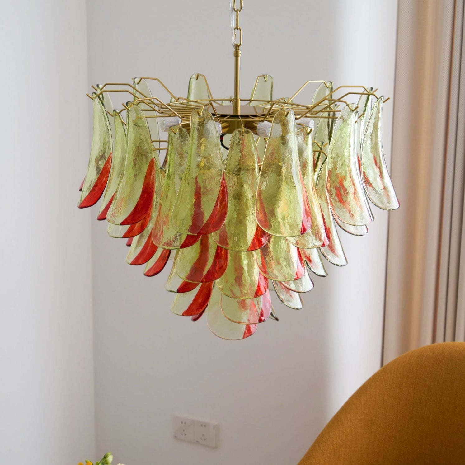 Aurora Chandelier Murano Glass Petal Elegant-Neutral Decor