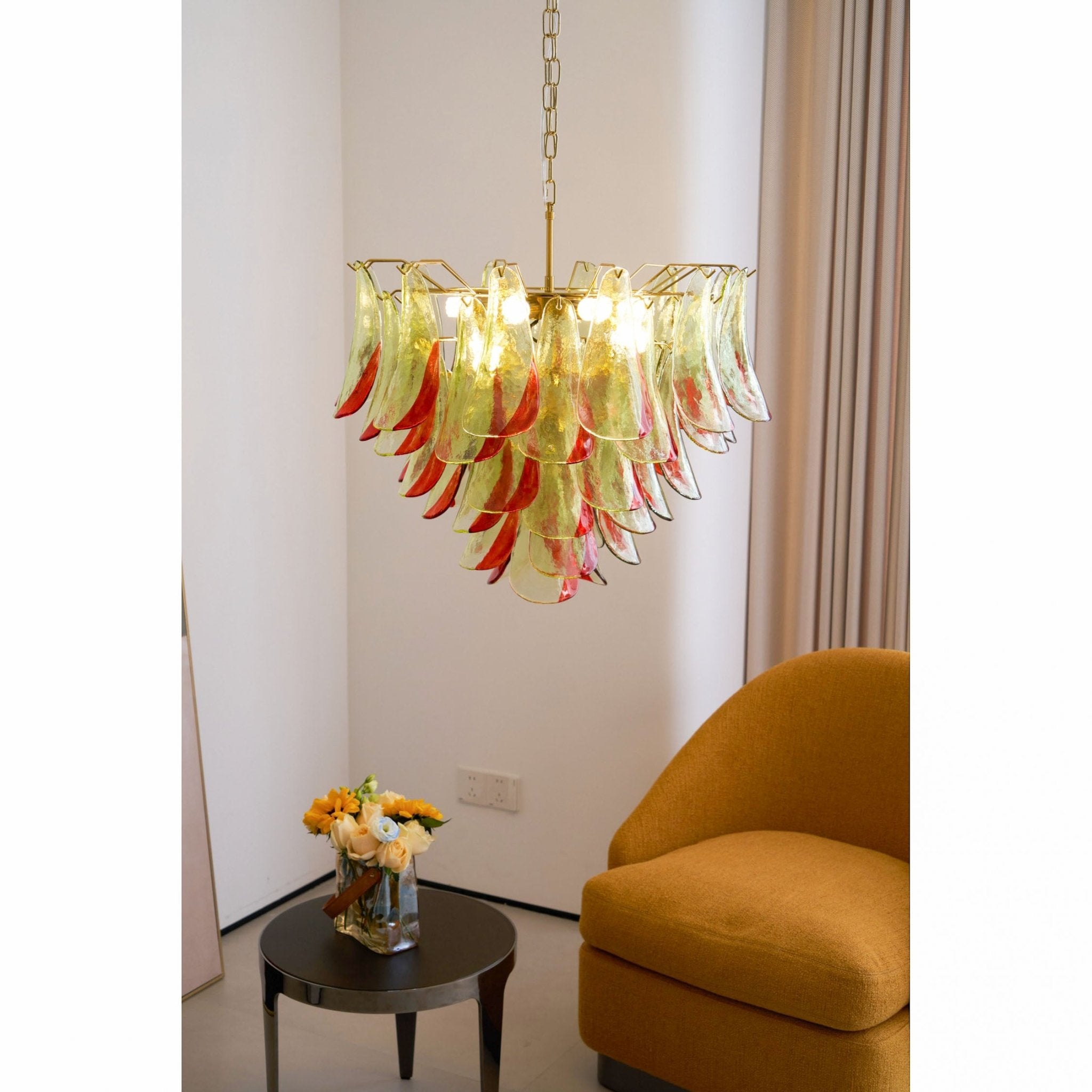 Aurora Chandelier Murano Glass Petal Elegant-Neutral Decor