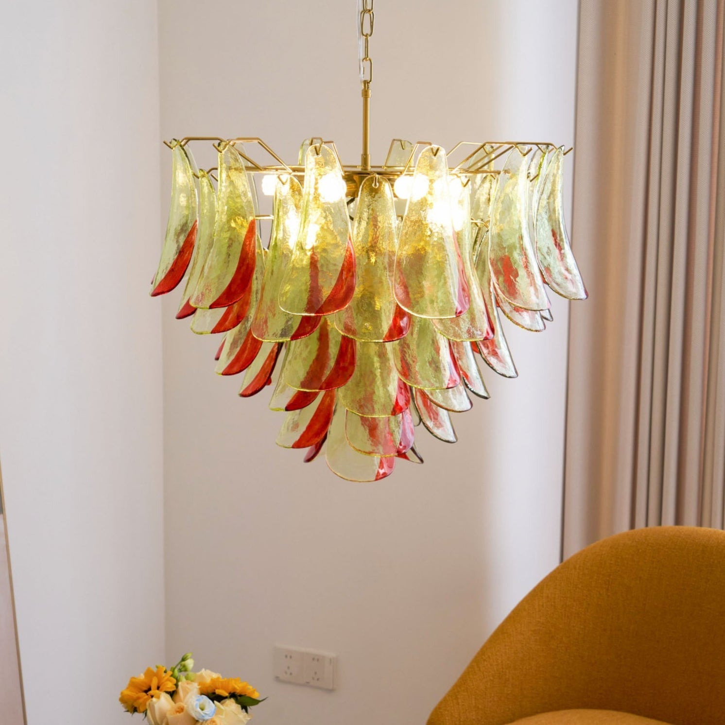 Aurora Chandelier Murano Glass Petal Elegant-Neutral Decor