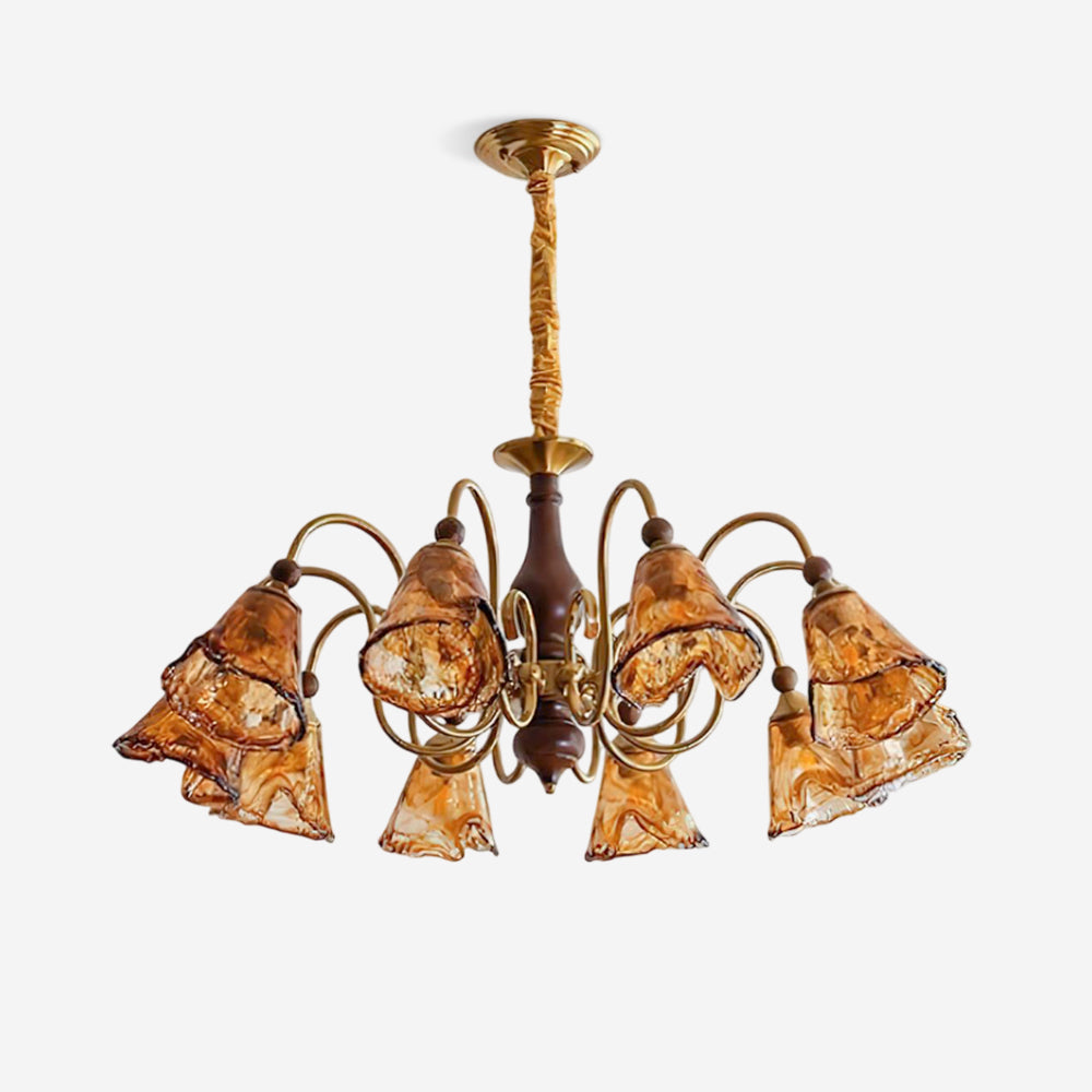 Amber-Bloom Chandelier
